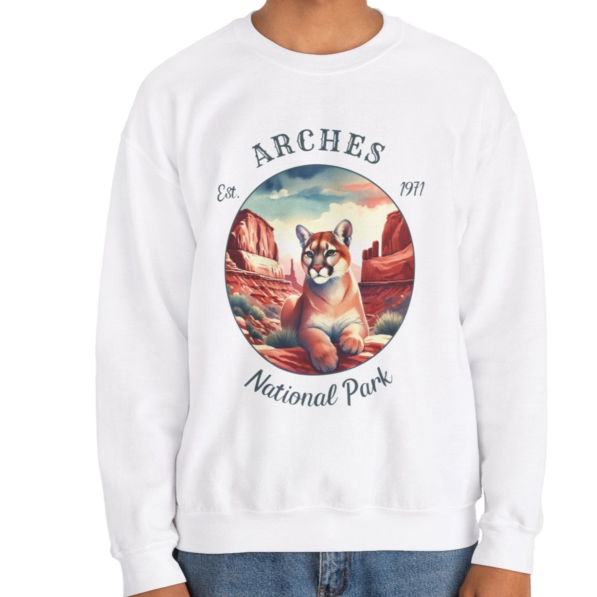 arches national park usa sweatshirt is nice gifts for your loved ones, perfect for enthusiast hikers and explorers of us parks. Live wild, live free, live full , white sweatshirt