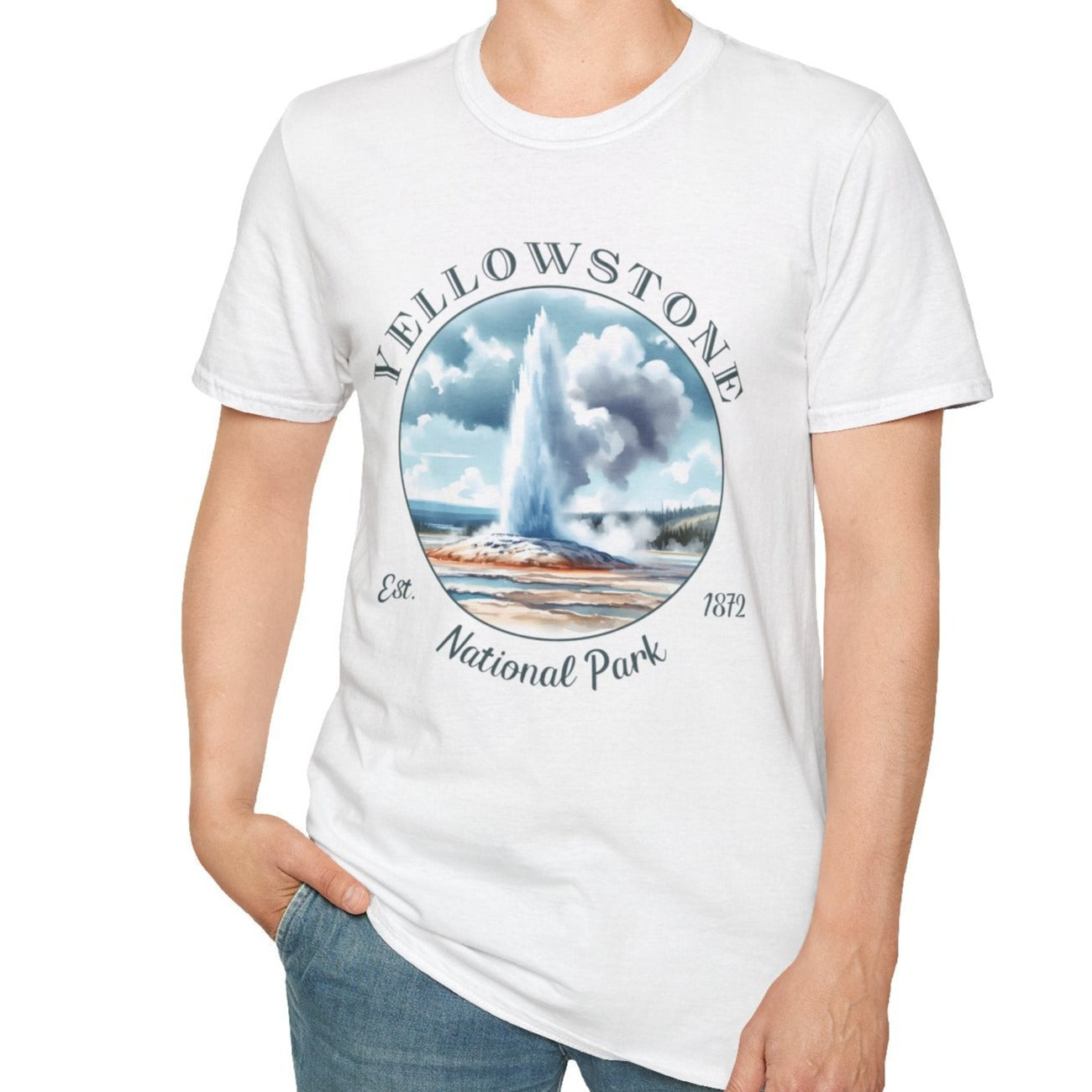 us yellowstone white t-shirt great gift for girlfriend, mindful present for husband emberking on his journey to us np, apparel for those who live wild life and love us national parks