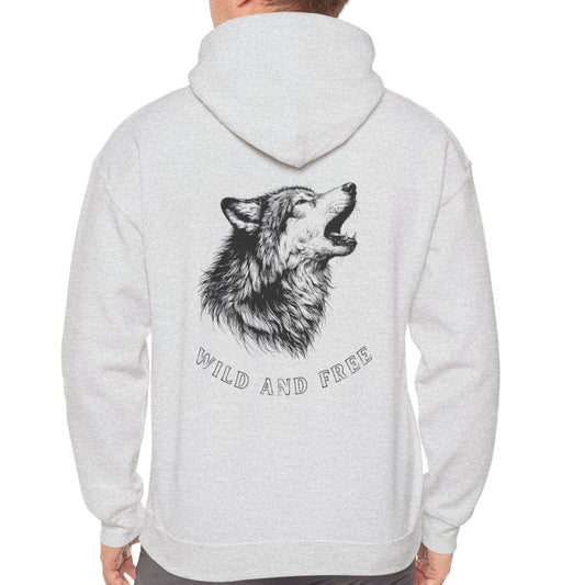 Wild and Free, Male Wolf Hoodie