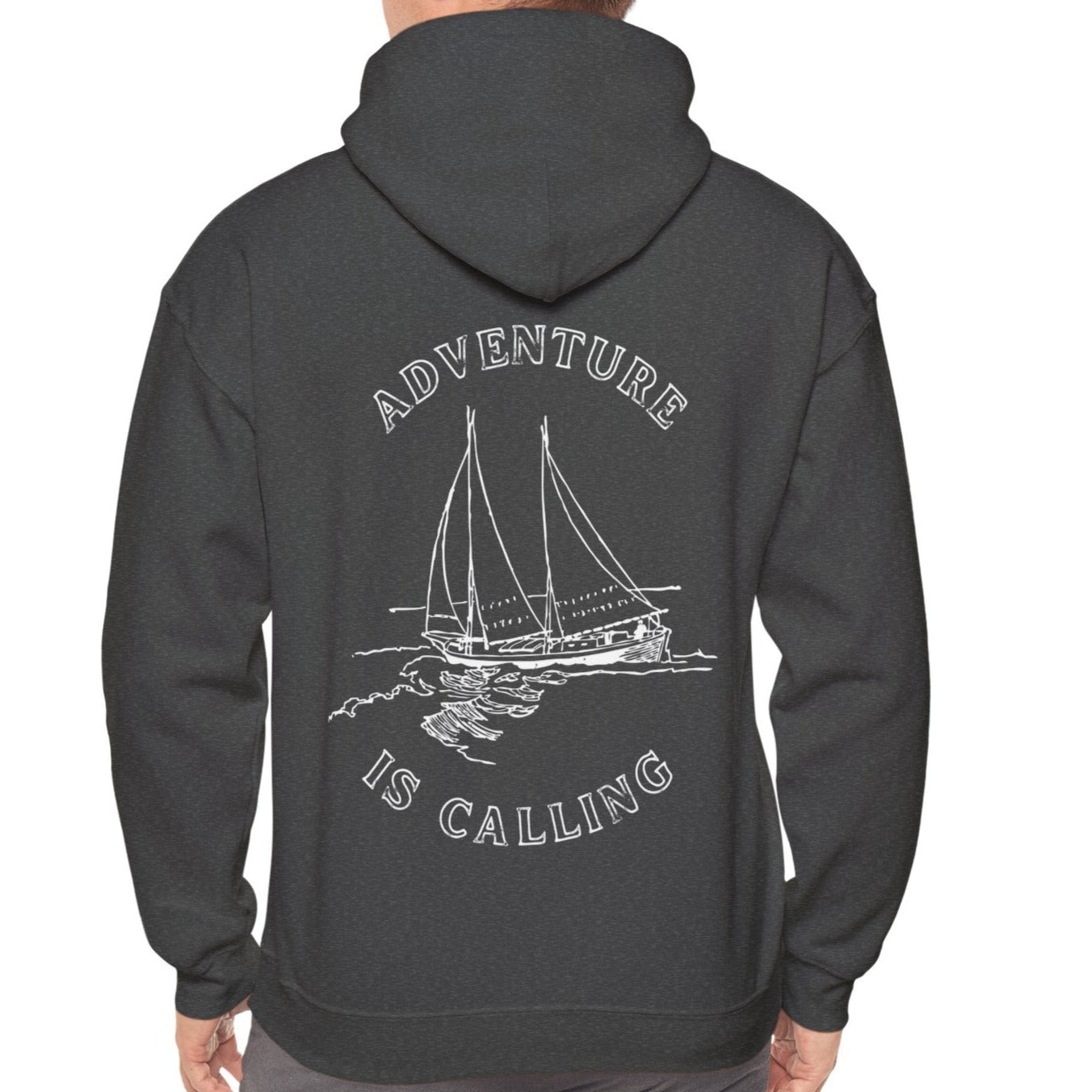 grey sailboat holiday hoodie for men, great outfit for luxury yacht evenings, nice gift for girlfriend sailing holiday