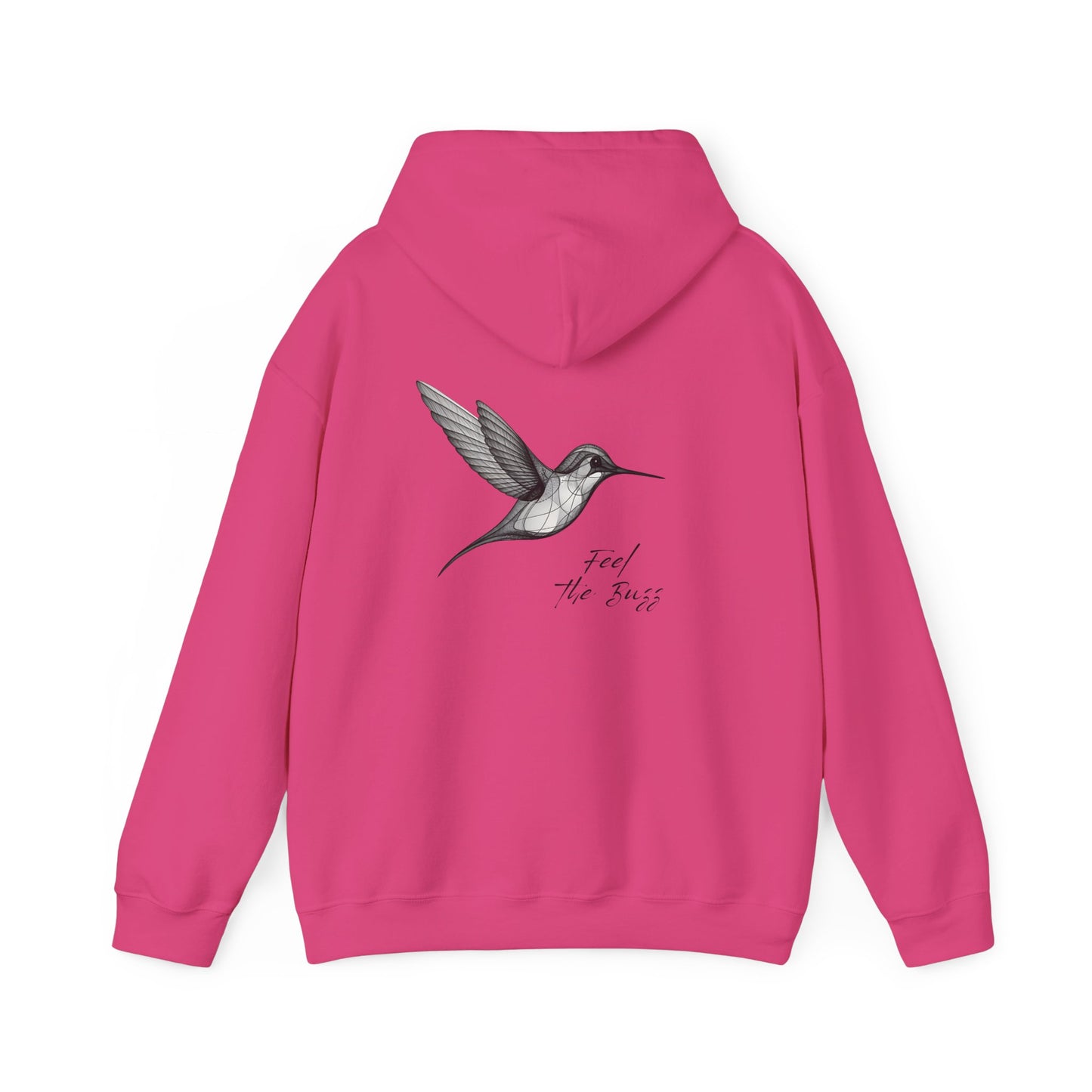 Feel the Buzz, Hummingbird hoodie, design on the back