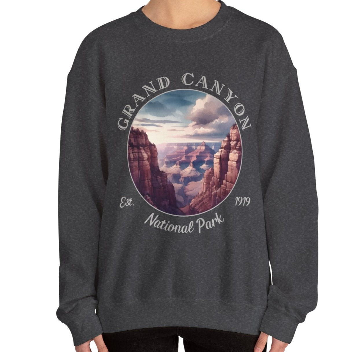 Grand Canyon crewneck sweatshirt cool gift for boyfriend, nice gift for wife and her wild adventure through np in usa, great statement shirt for wildlife preservation supporters and enthusiasts