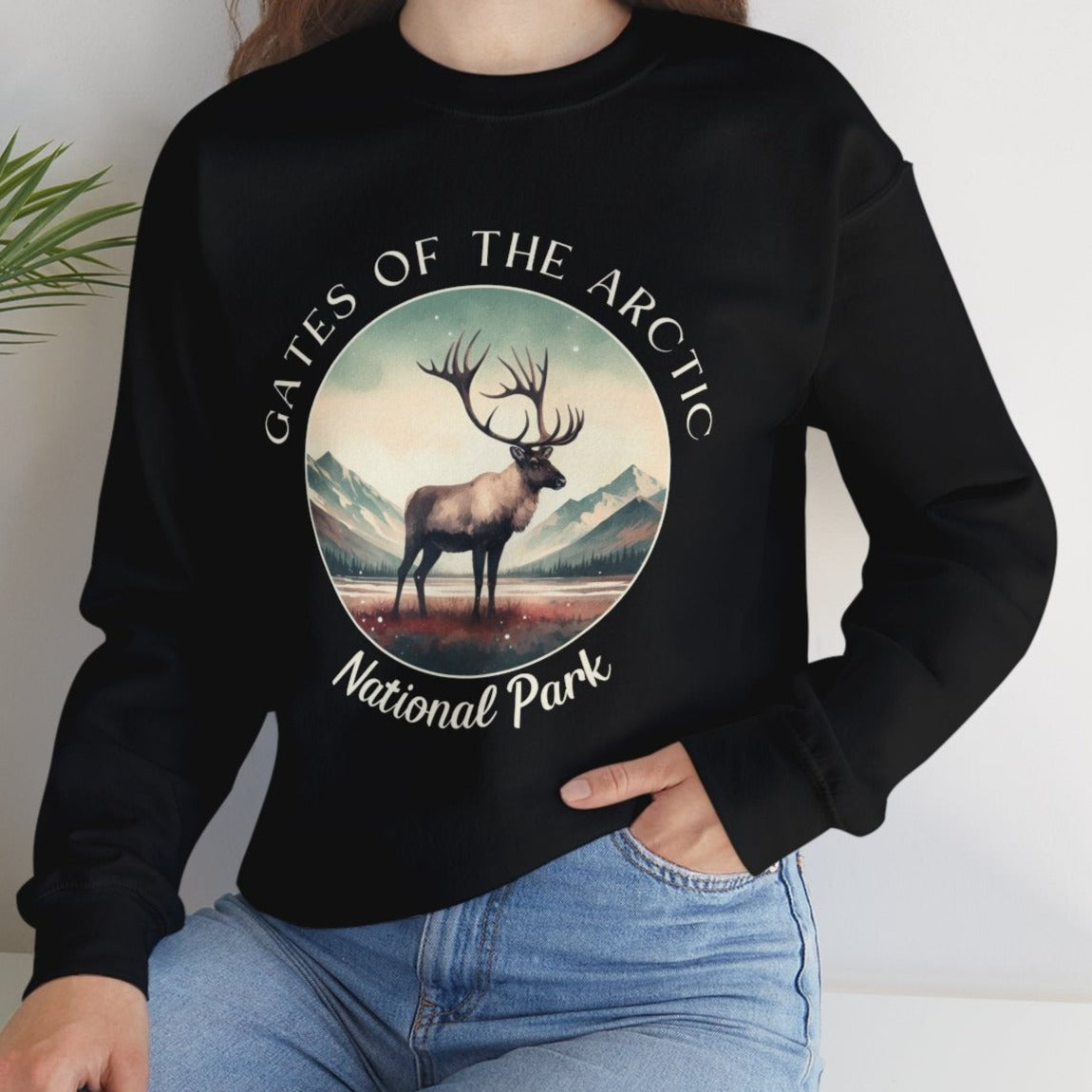 Gates of The Arctic crewneck sweatshirt cool gift for boyfriend, nice gift for wife and her wild adventure through np in usa, great statement shirt for wildlife preservation supporters and enthusiasts