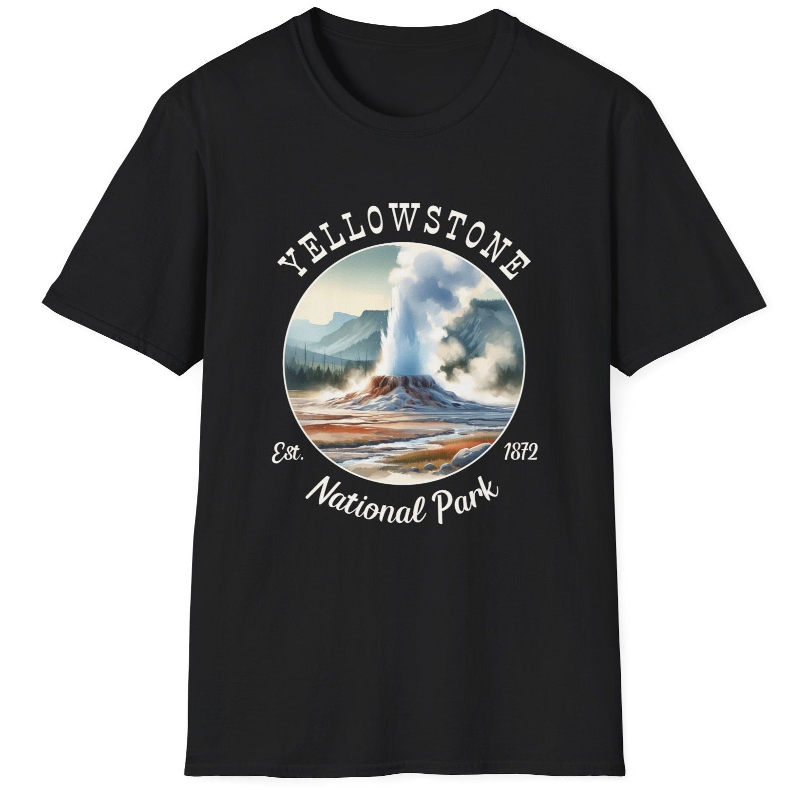 yellowstone park usa black t-shirt nice gifts for your loved ones, perfect for enthusiast hikers and explorers of us parks. Live wild, live free, live full.