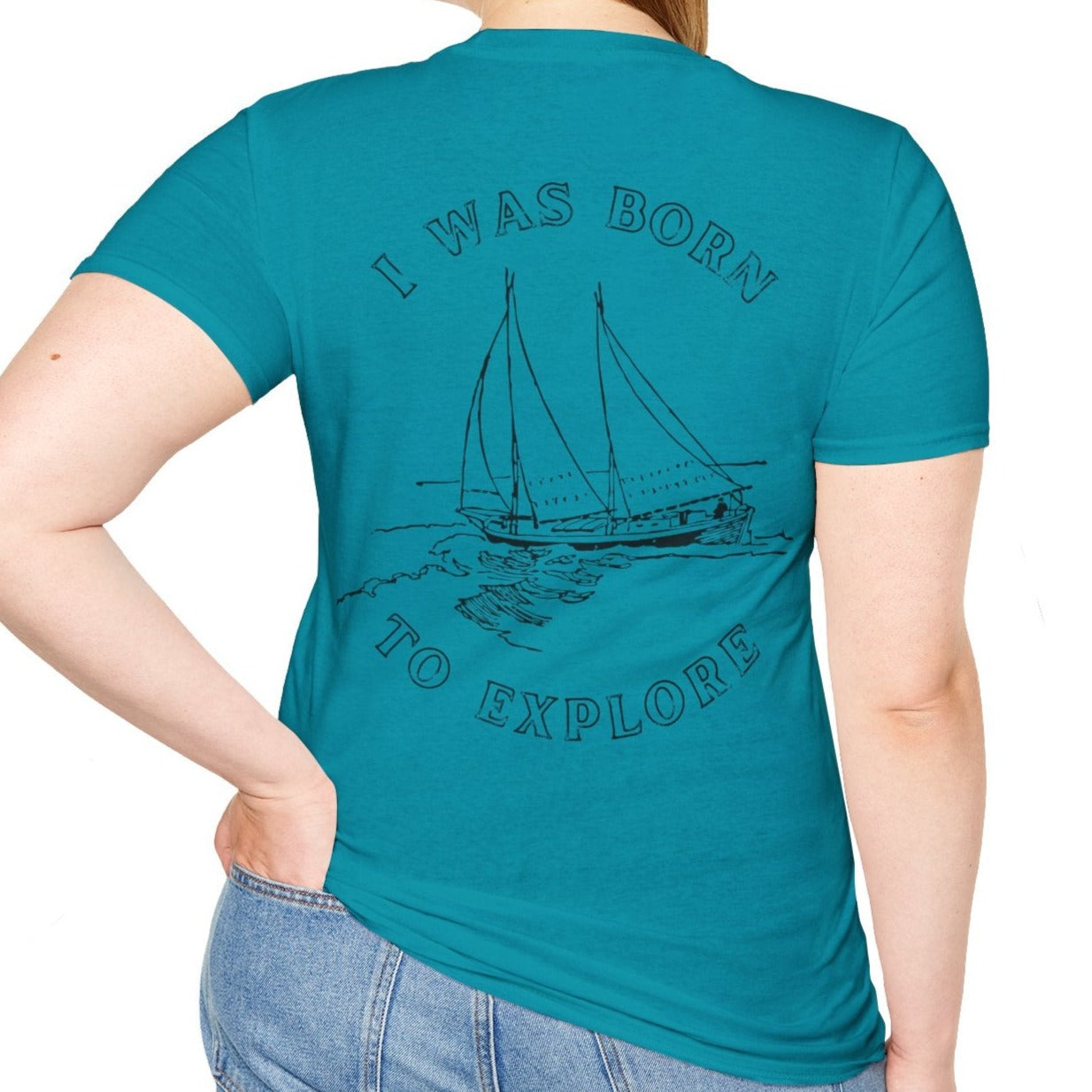 Born to explore Unisex T-Shirt, design on the back