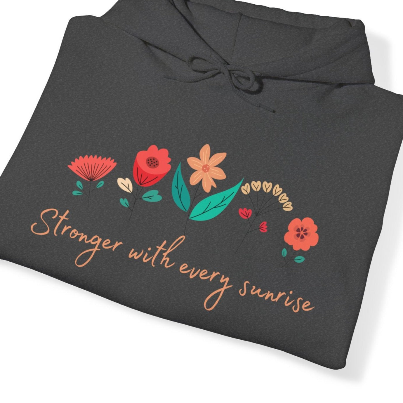 sexy grey hoodie, urban style empowering women design with red strong flowers, unique gift for groups and teams