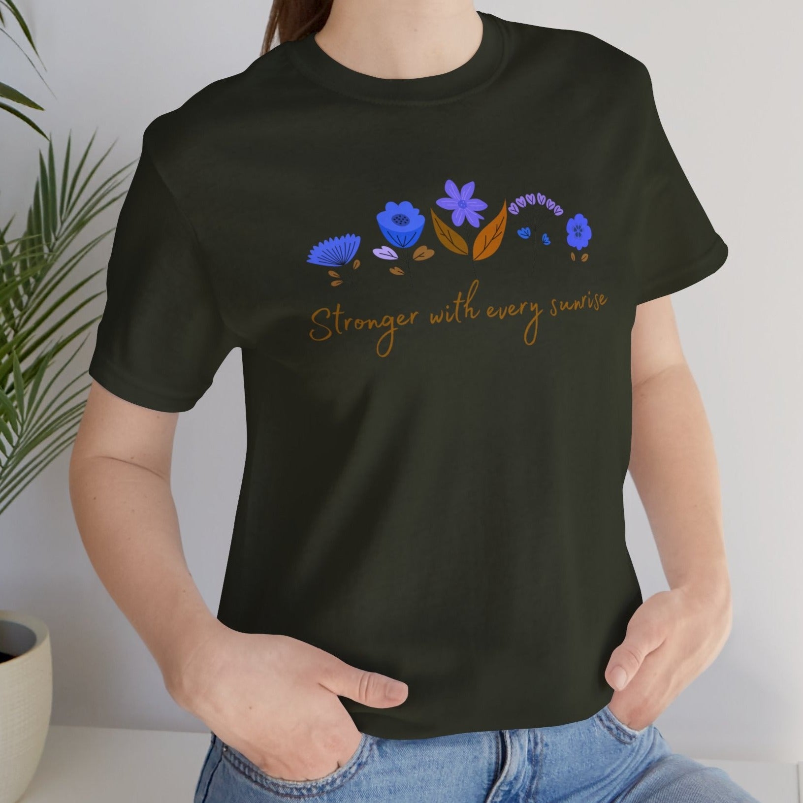 dark olive women's empowermen tee, cool gift for members of your female empowerment group, cool get well soon gift