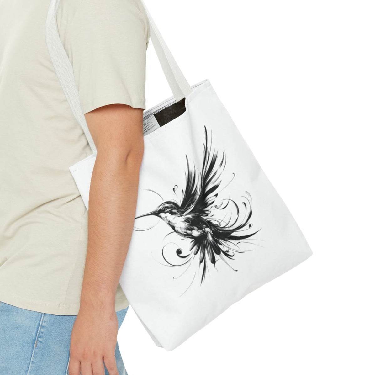 tote bag hummingbird design, cool gift for girlfriend