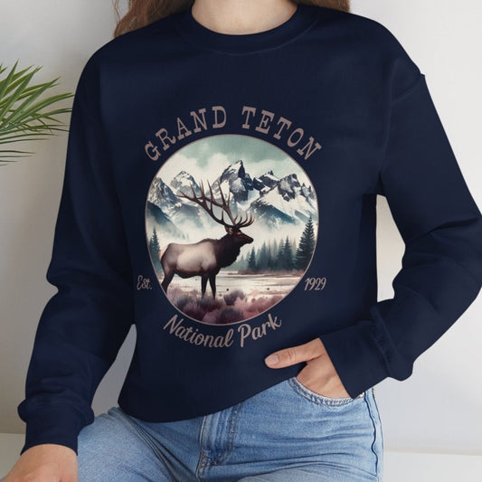 us grand teton navy sweatshirt is great gift for girlfriend, mindful present for husband emberking on his journey to us np, ccessories for those who live wild life and love us national parks