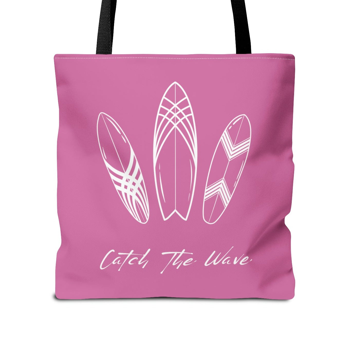 16" polyester pink tote bag for women surfer party, cool gift for girfriend for trip to tropical beach paradise surfing spot, essential for barbecue party with friends