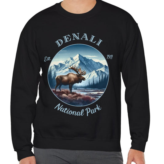 denali national park usa sweatshirt is nice gifts for your loved ones, perfect for enthusiast hikers and explorers of us parks. Live wild, live free, live full , black sweatshirt