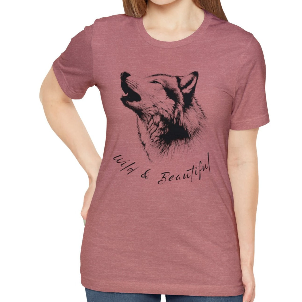 Wild and beautiful, female Wolf Tee