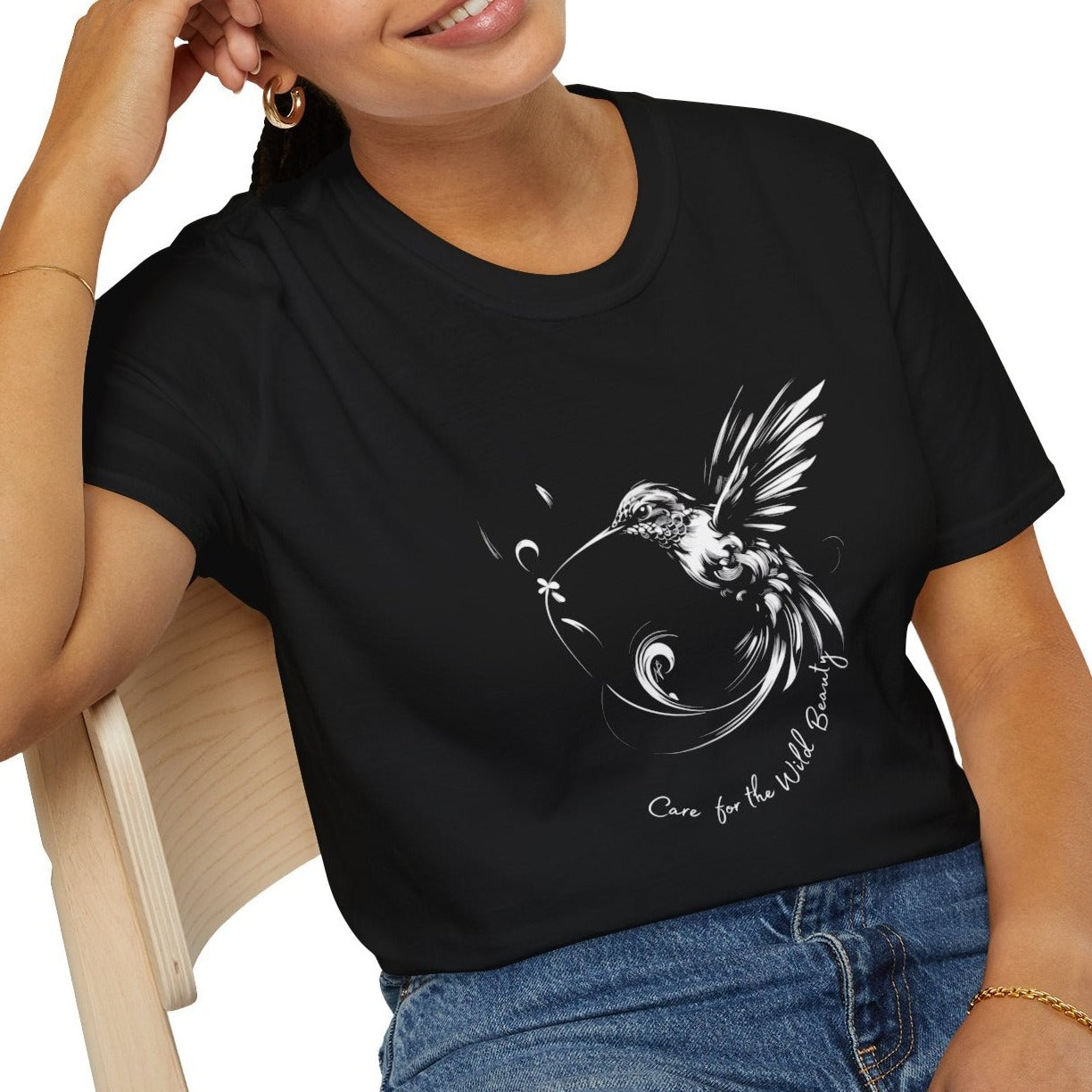 Care for the wild beauty, Hummingbird T-Shirt