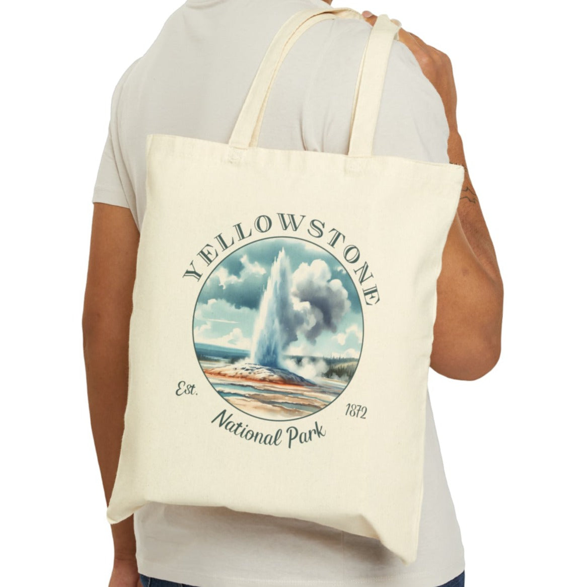 us yellowstone tote bag great gift for girlfriend, mindful present for husband emberking on his journey to us np, ccessories for those who live wild life and love us national parks