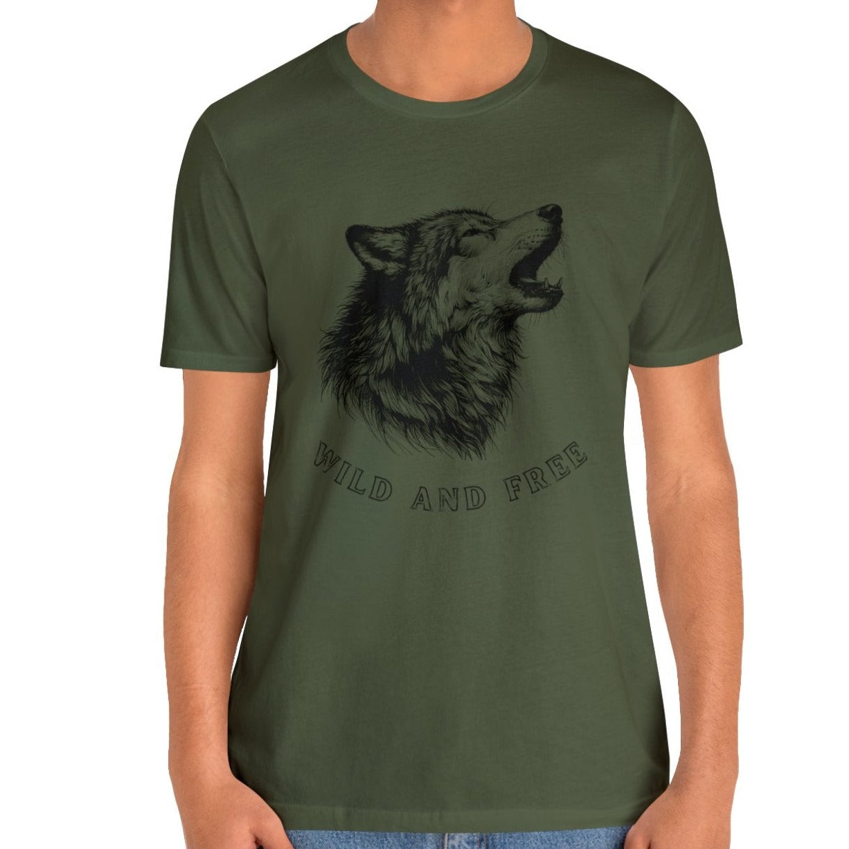 Wild and free, Male wolf Tee