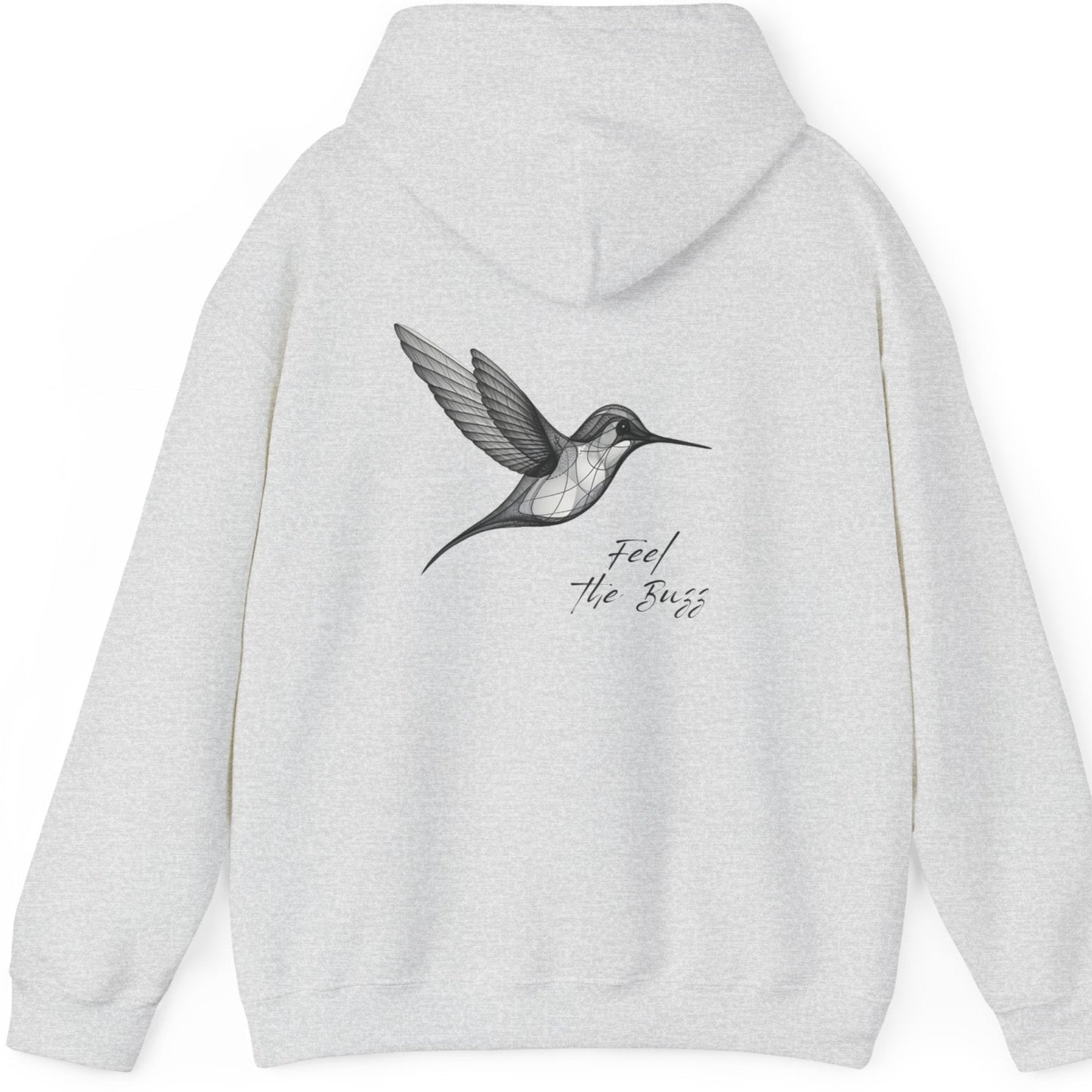 Feel the Buzz, Hummingbird hoodie, design on the back