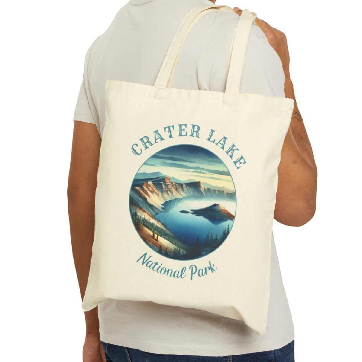 us crater lake tote bag great gift for girlfriend, mindful present for husband emberking on his journey to us np, ccessories for those who live wild life and love us national parks