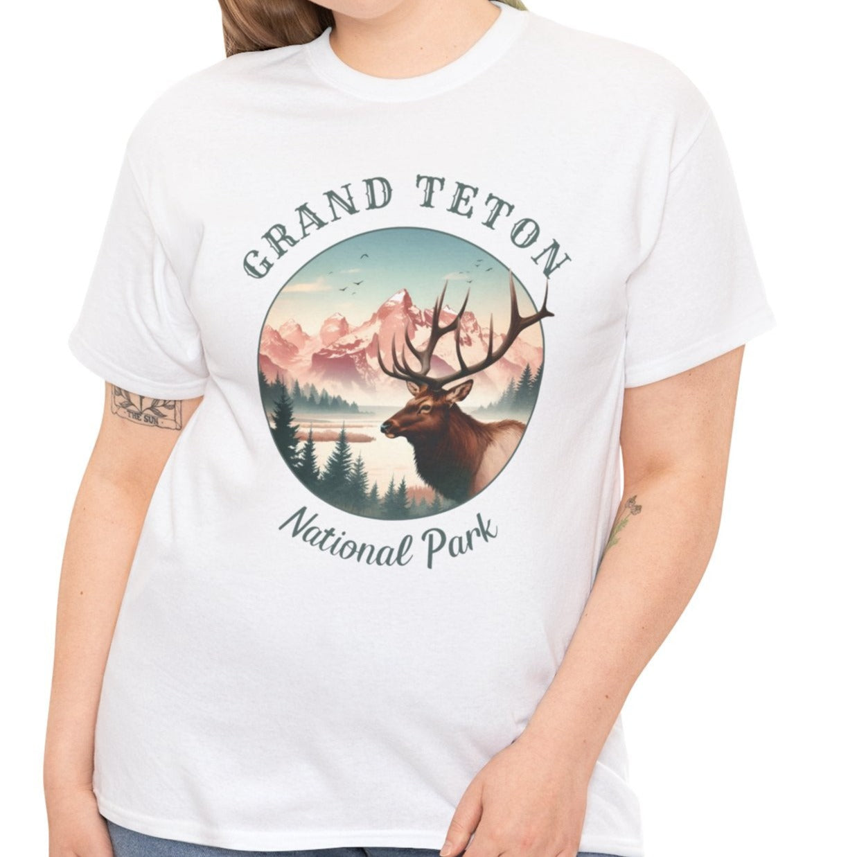 grand teton park tee cool gift for boyfriend, nice gift for wife wild adventure through np in usa, good statement shirt for wildlife preservation supporters and enthusiasts, white tee, white oversized t-shitr