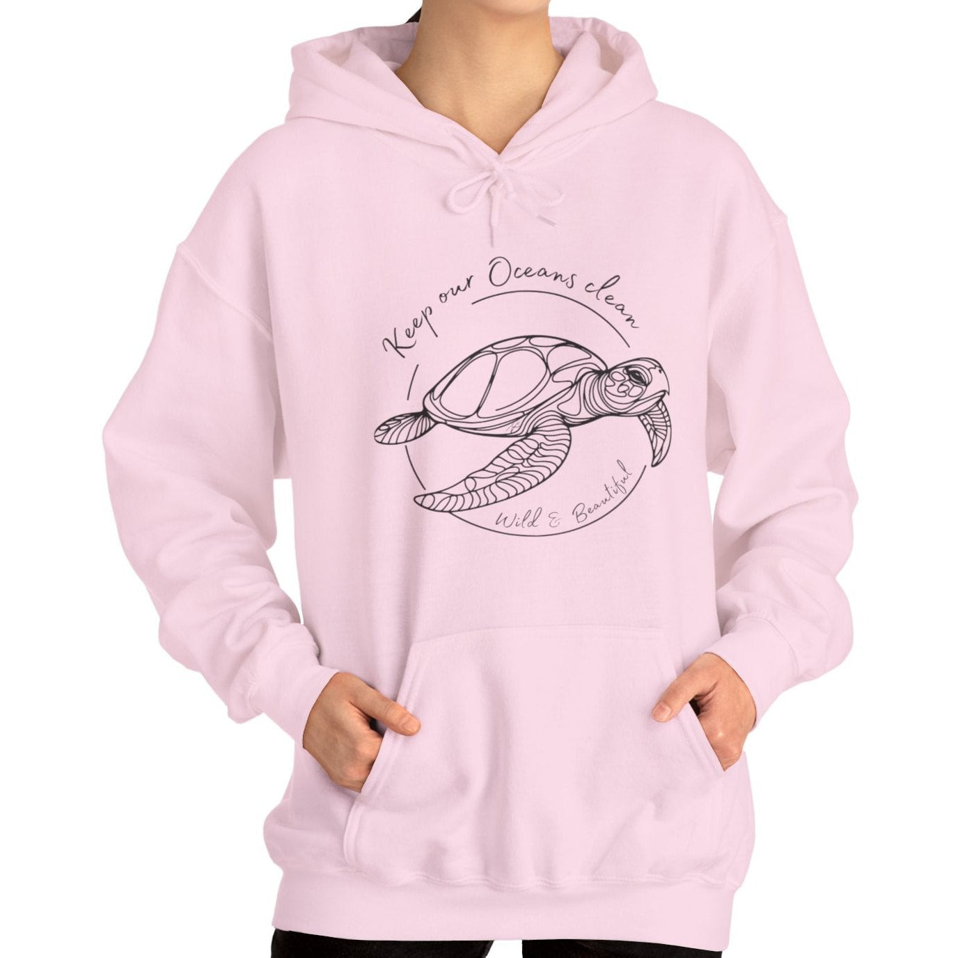 pink unisex hoodie, turtle sweatshirt