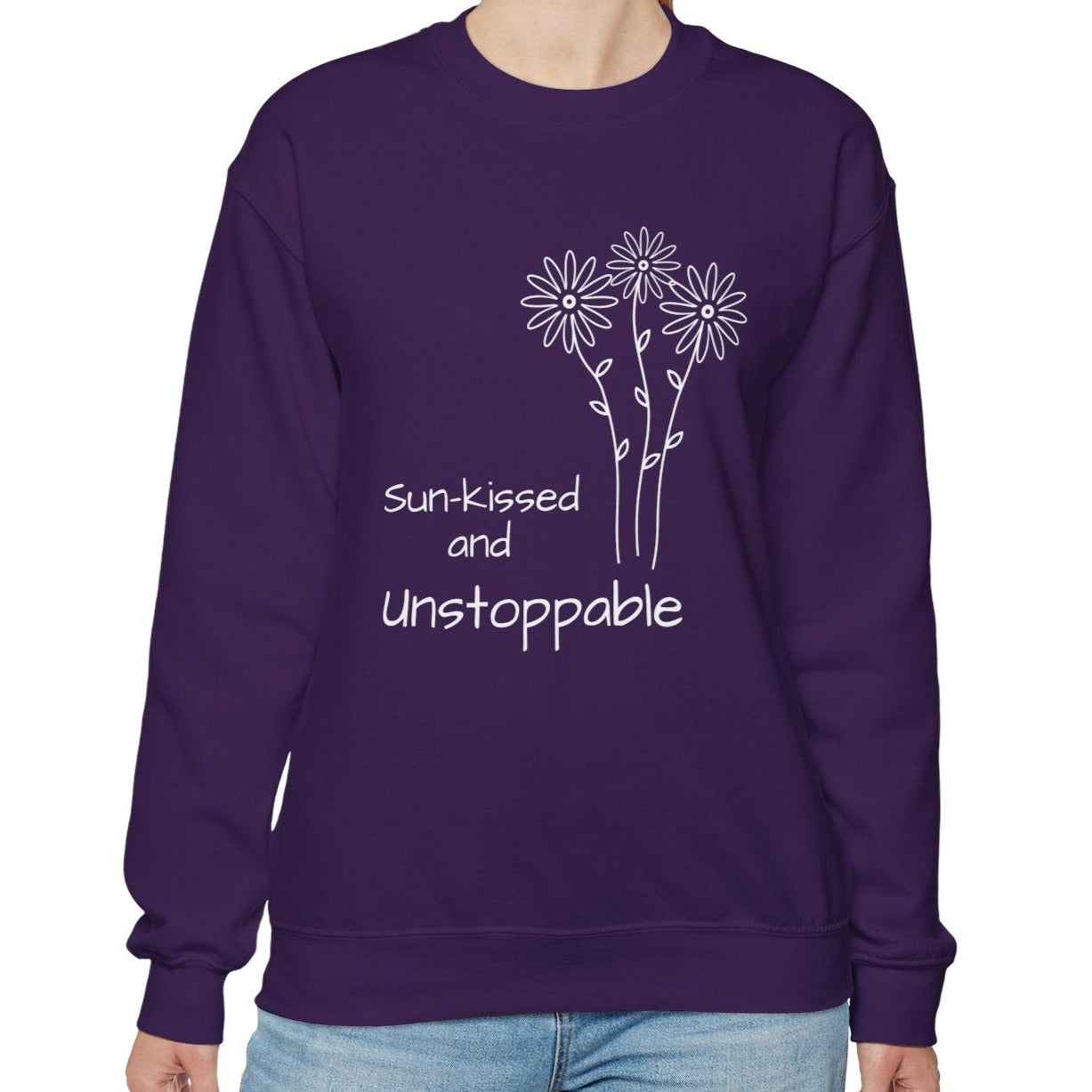 dark purple urban design sweatshirt, empowering women message design, gift for a woman, partner