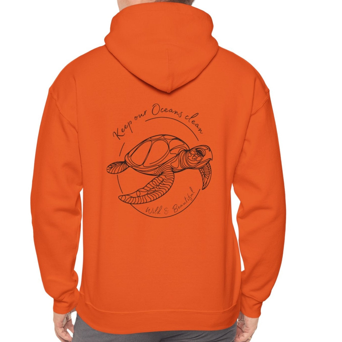 orange turtle hoodie, t turtle hooded sweatshirt inspired by hawaiian national parks