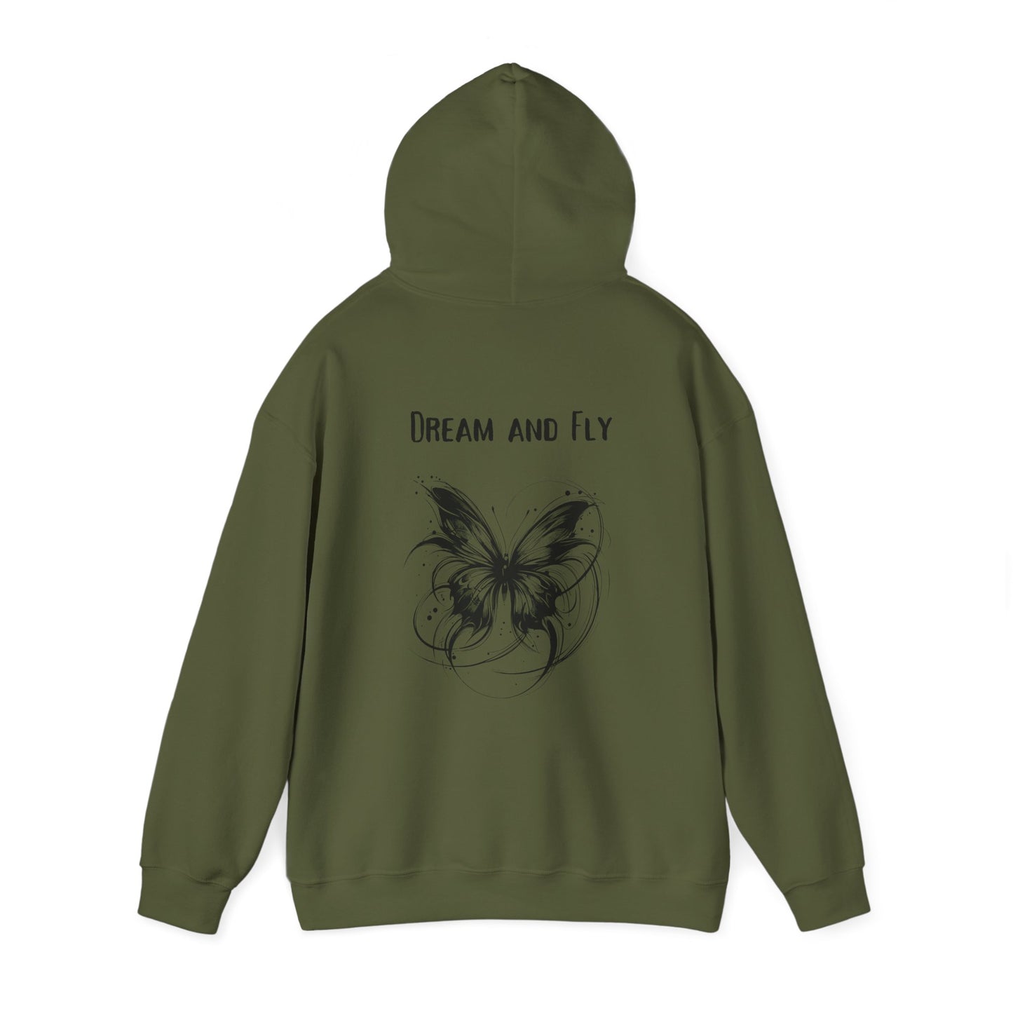 Dream and Fly, Butterfly Hoodie, design on the back