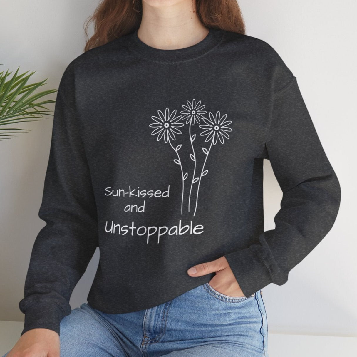 grey sweatshirt for women, empowering message, cool promotion gift for office colegue, present for female