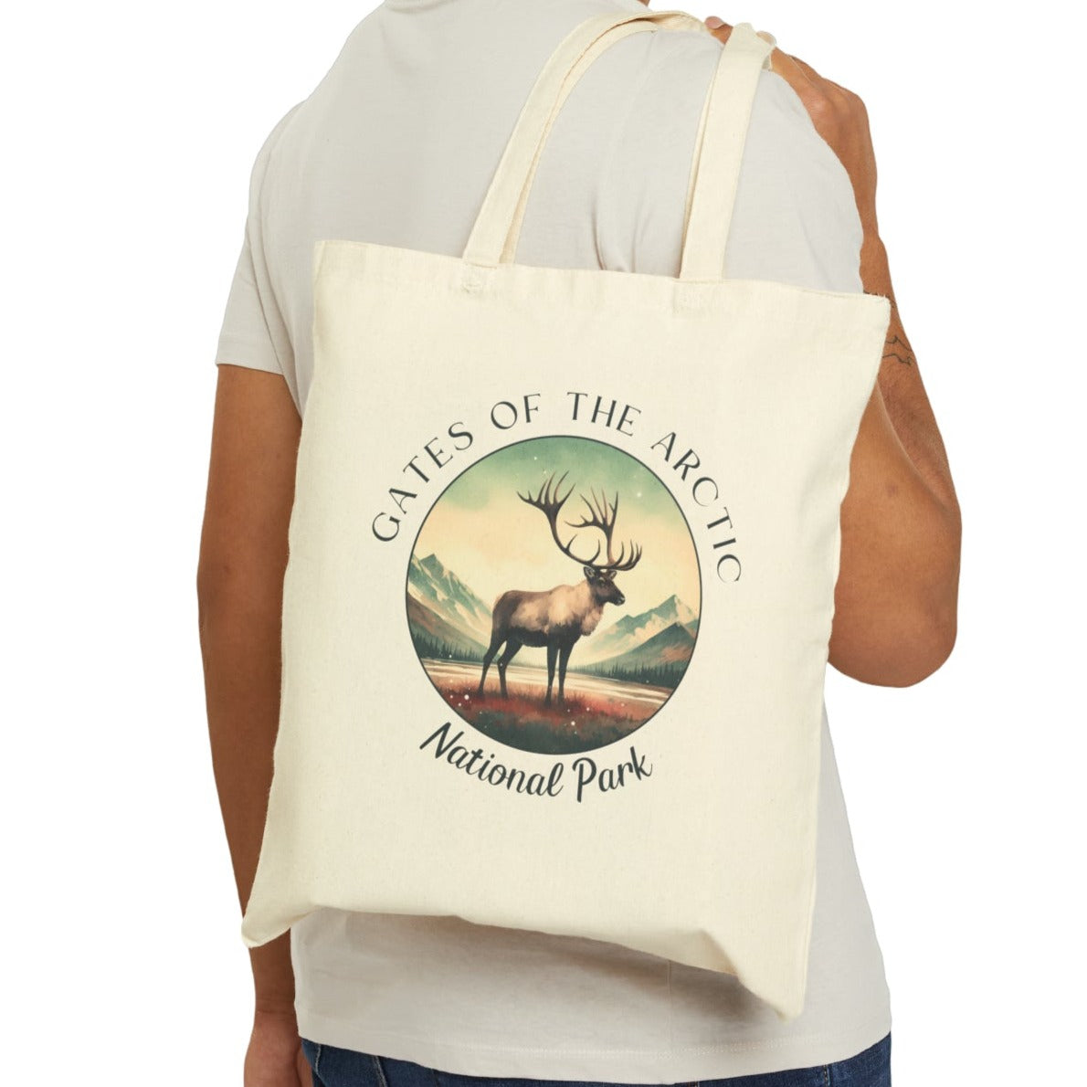 us The Gates of Arctic tote bag great gift for girlfriend, mindful present for husband emberking on his journey to us np, ccessories for those who live wild life and love us national parks