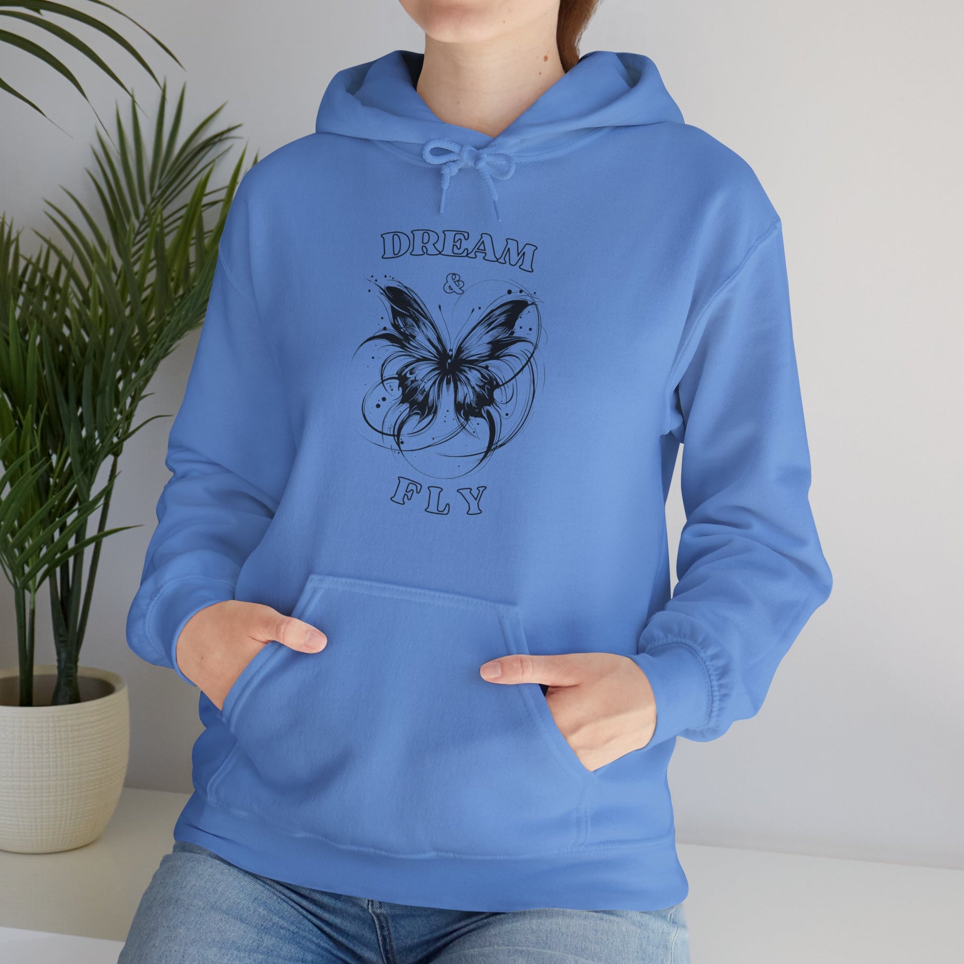 beautiful summer blue hoodie for women empowerment, comfy and cozy gift for sister or mom, present for a friend