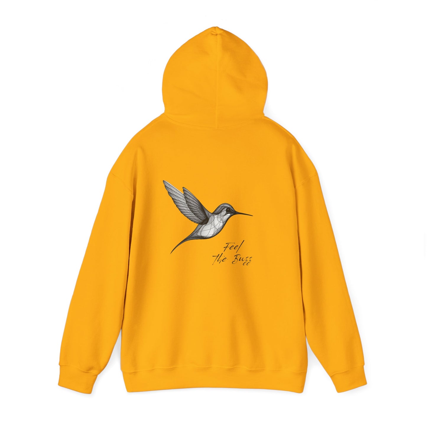 Feel the Buzz, Hummingbird hoodie, design on the back