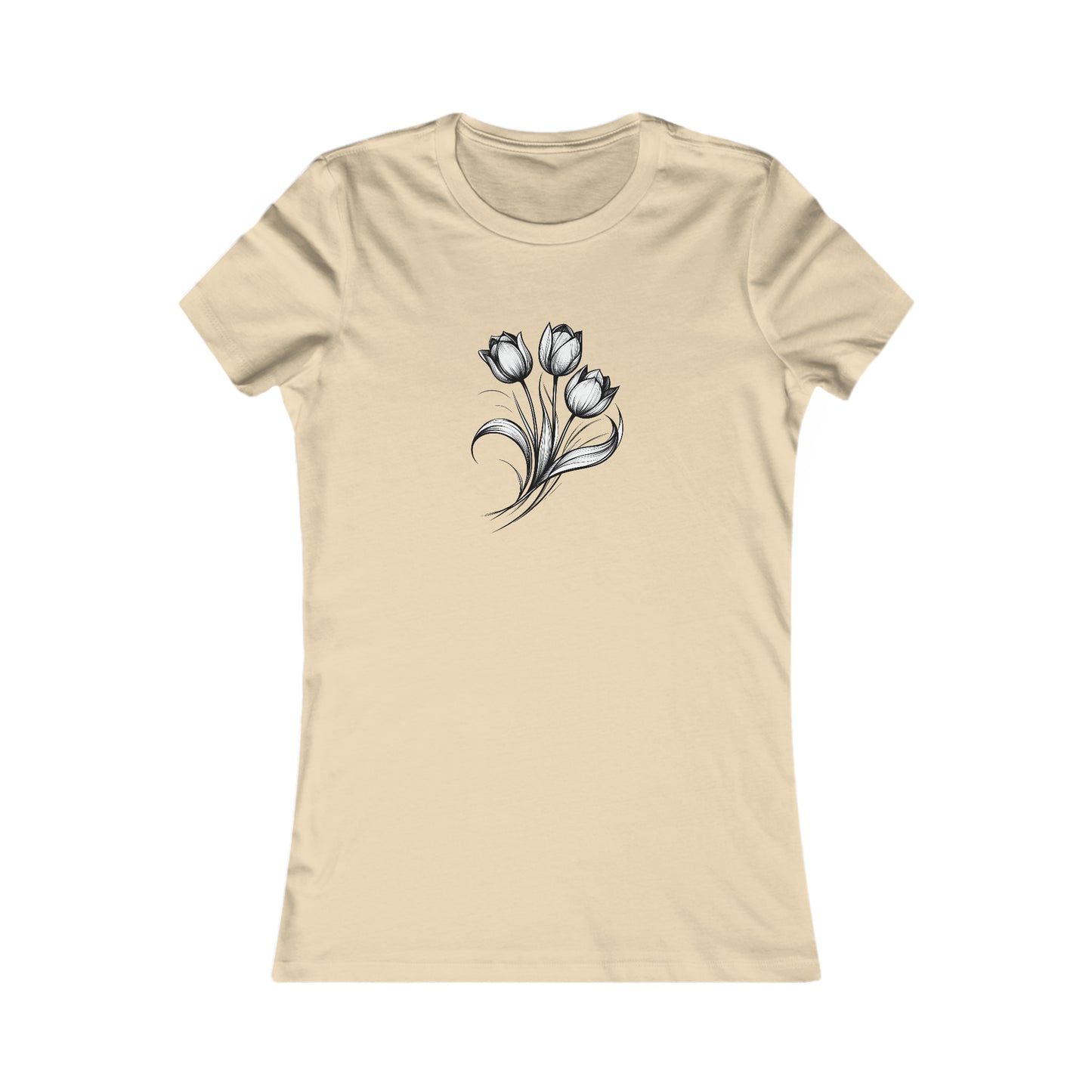 Camiseta favorita de mujer gris tulipán