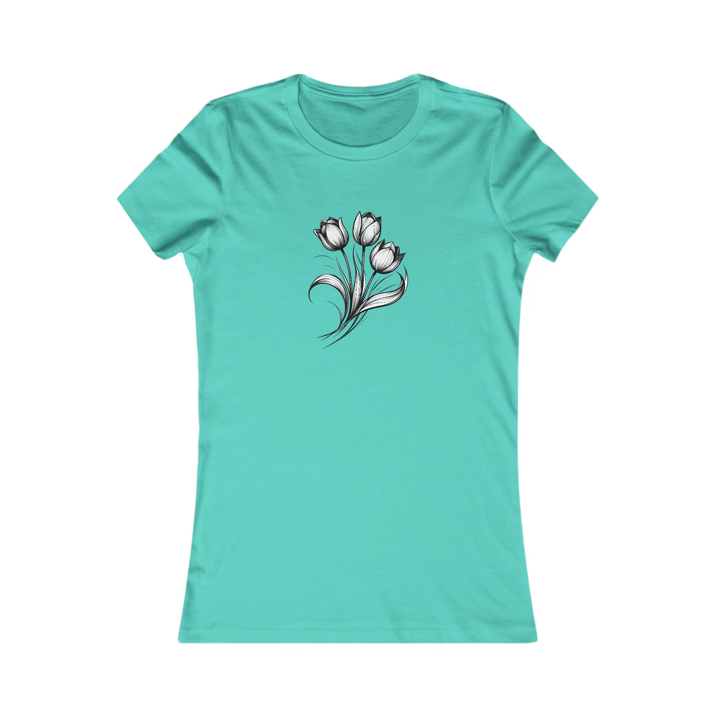 Camiseta favorita de mujer gris tulipán