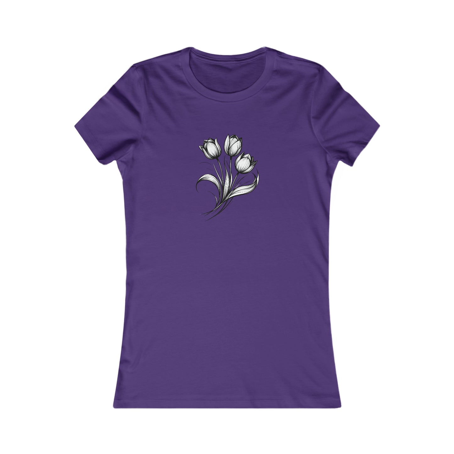 Camiseta favorita de mujer gris tulipán