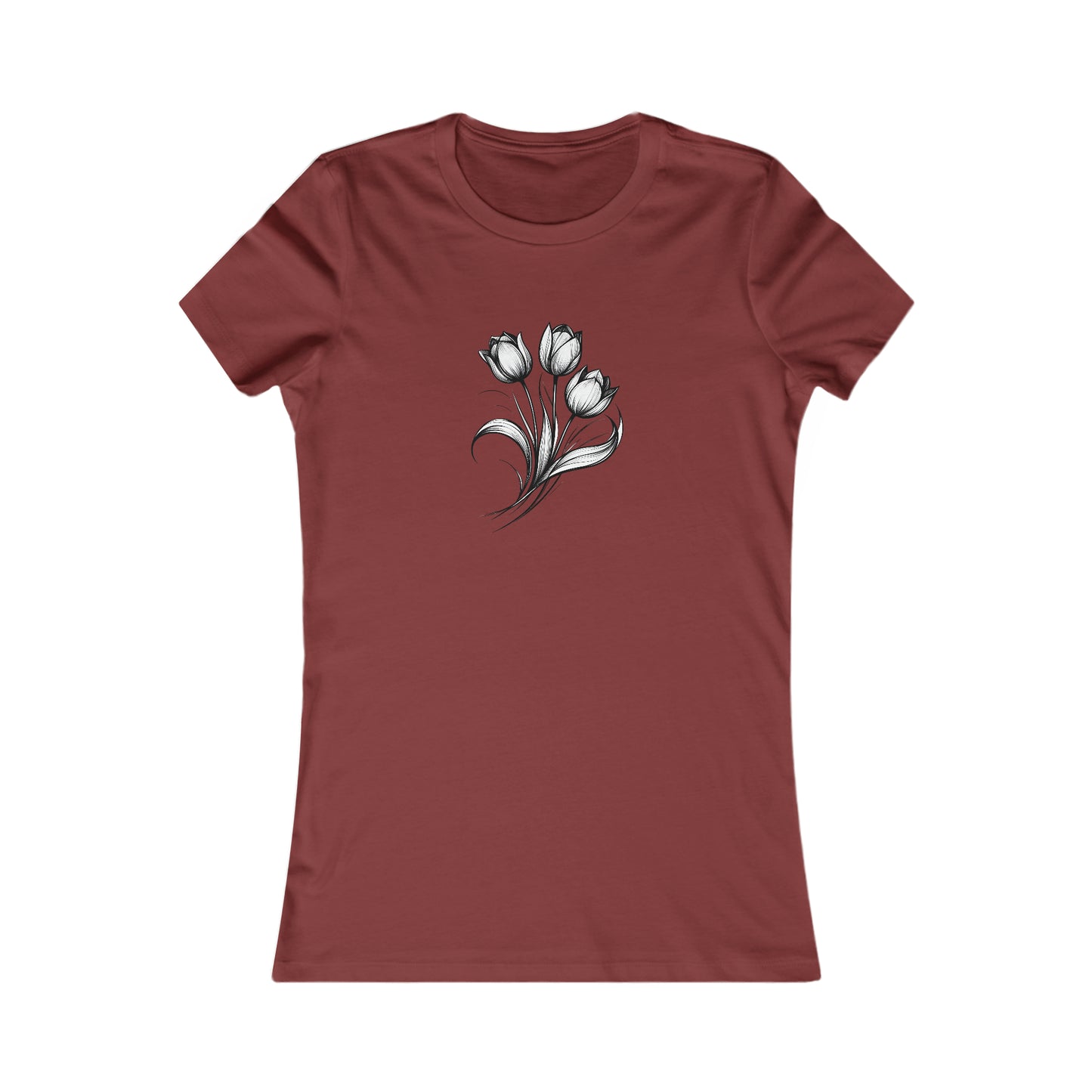 Camiseta favorita de mujer gris tulipán