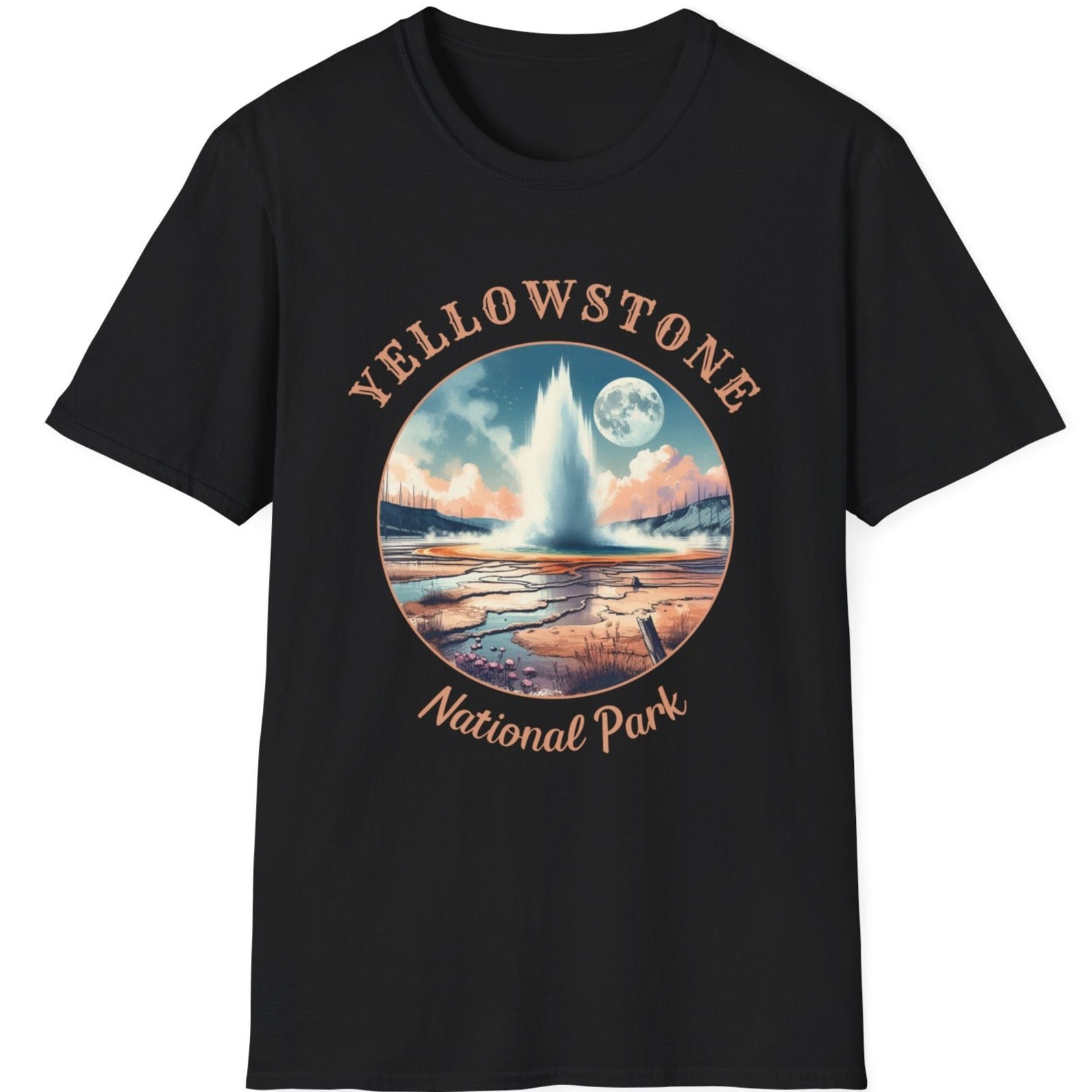 yellowstone park usa black t-shirt nice gifts for your loved ones, perfect for enthusiast hikers and explorers of us parks. Live wild, live free, live full