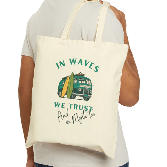 Waves and Mojito Cotton Canvas Tote Bag