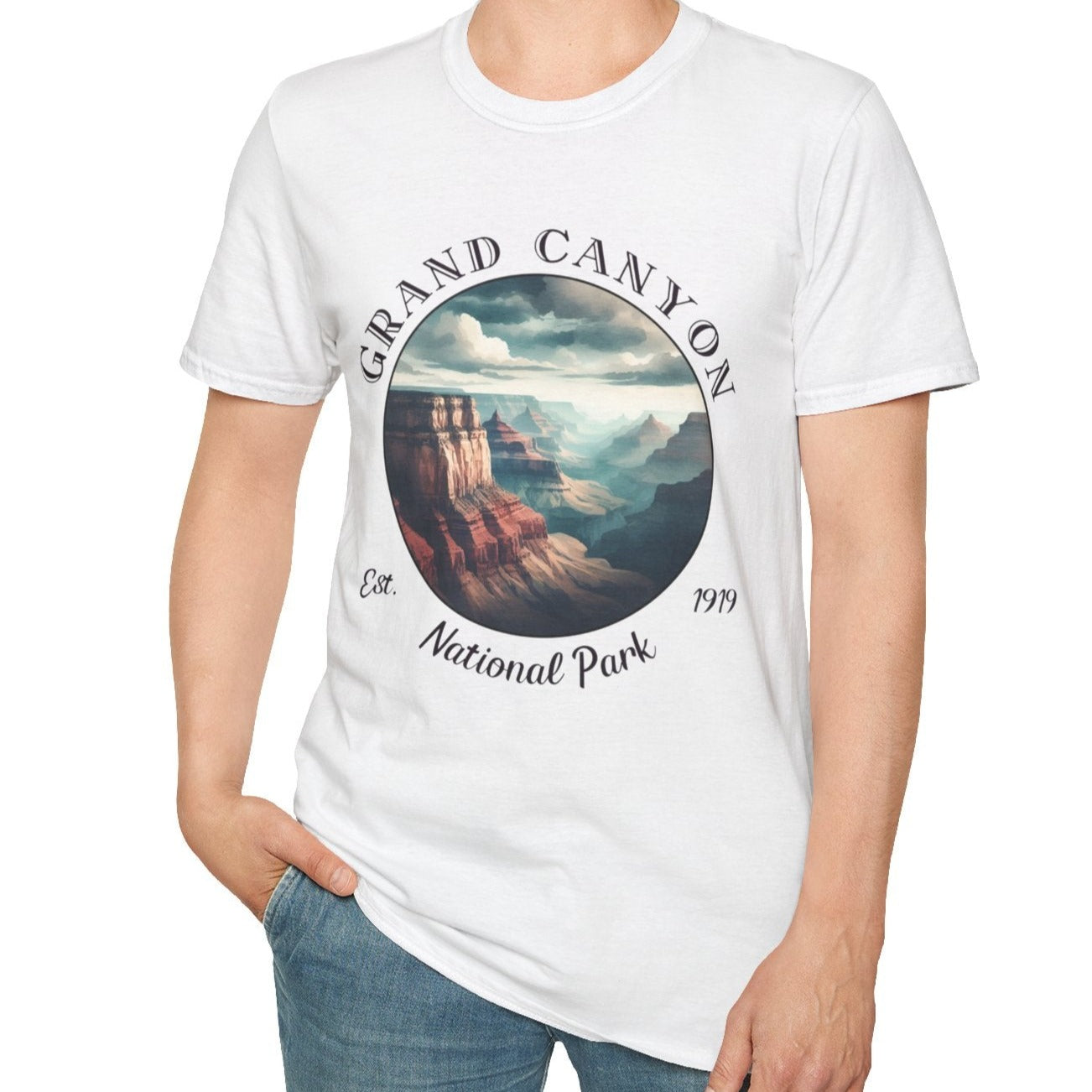 Grand Canyon national park tee cool gift for boyfriend, nice gift for wife wild adventure through np in usa, good statement shirt for wildlife preservation supporters and enthusiasts, white t shirt