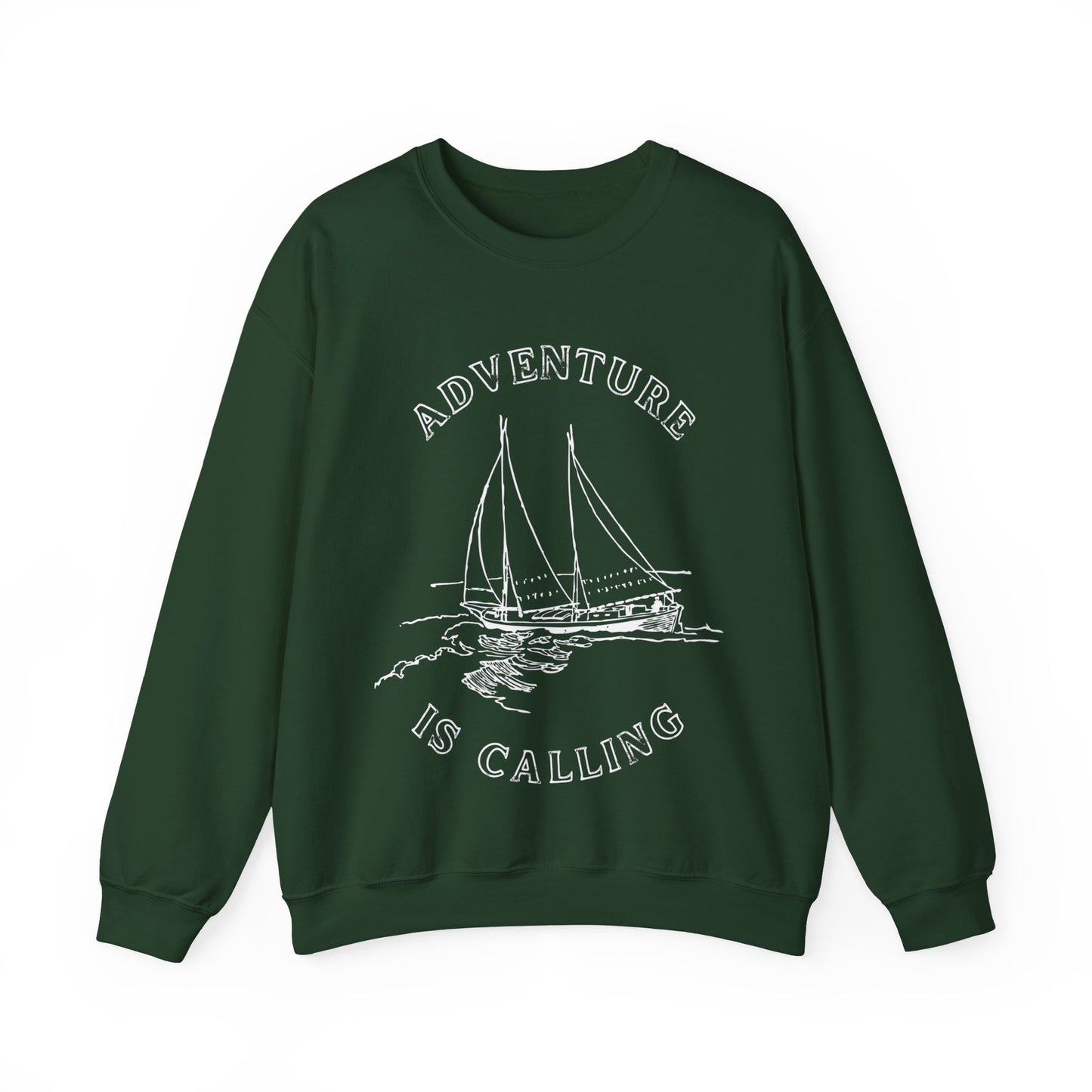 green sailboat sweatshirt for men and women, nice gift for yacht crew or for your husband and his next sailing holiday