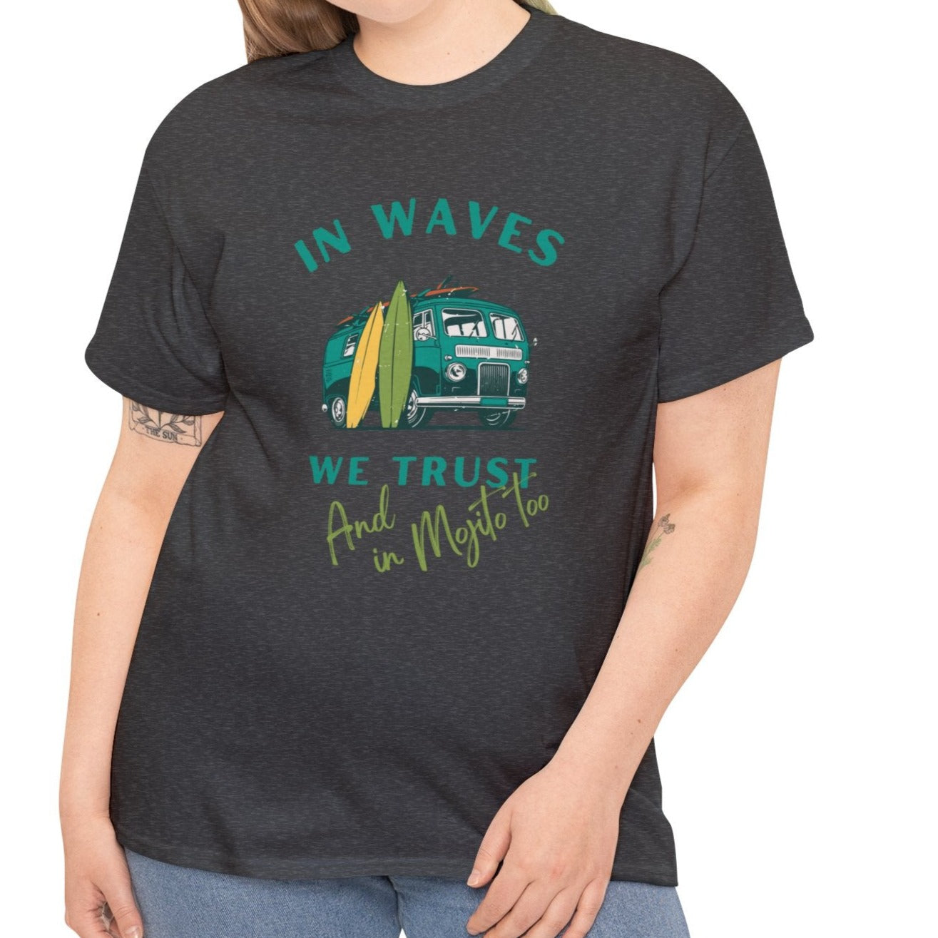 Waves and Mojito, Unisex Heavy Cotton Tee