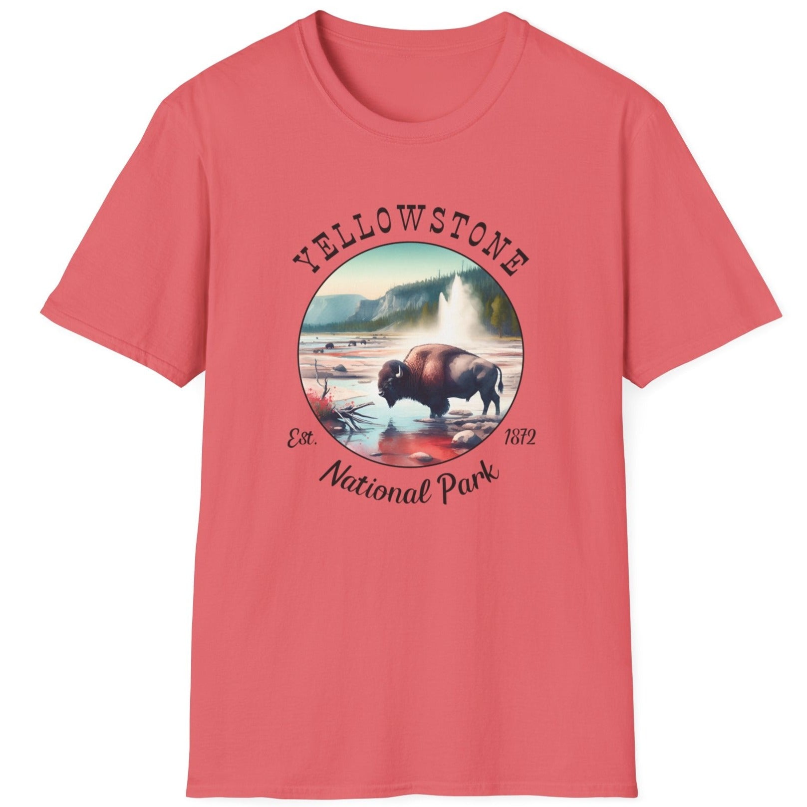 Yellow park corral tee cool gift for boyfriend, nice gift for wife and her wild adventure through np in usa, great statement shirt for wildlife preservation supporters and enthusiasts