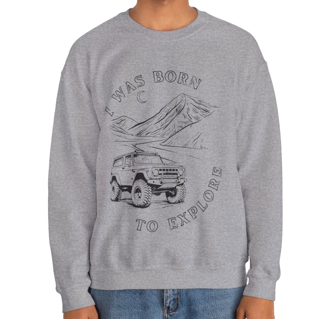 Born to Explore, Off road Crewneck Sweatshirt