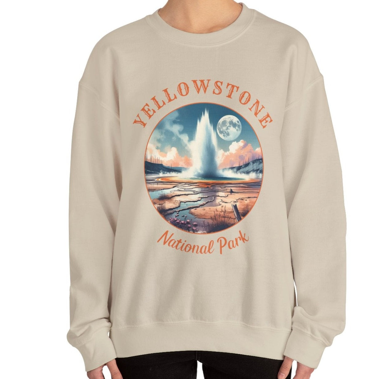 us yellowstone park sweatshirt is great gift for girlfriend, mindful present for husband emberking on his journey to us np, accessories for those who live wild life and love us national parks, oversized sweatshirt