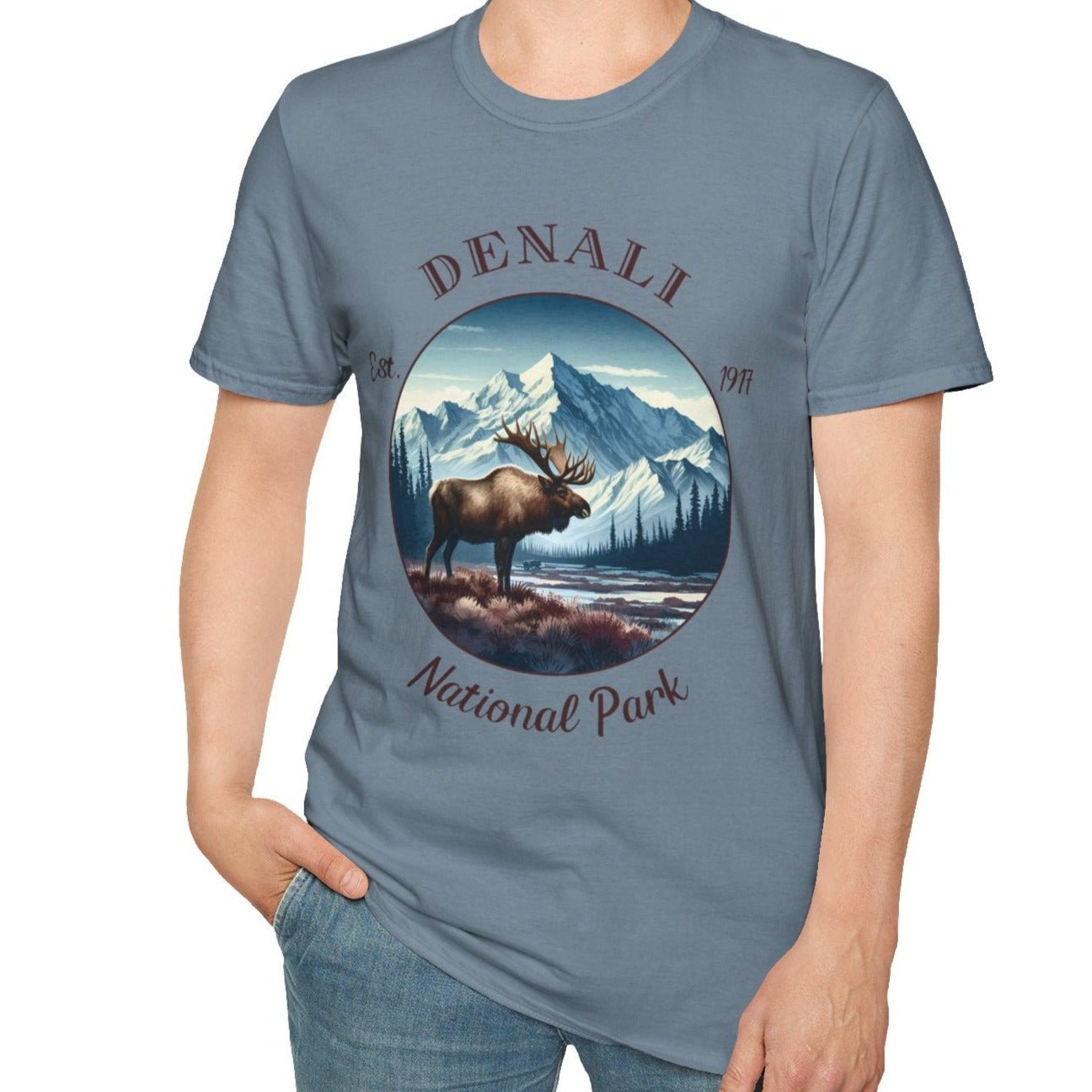 us Denali national park t-shirt nice gift for girlfriend, mindful present for husband on journey to us np, apparel to live wild life and love us national parks