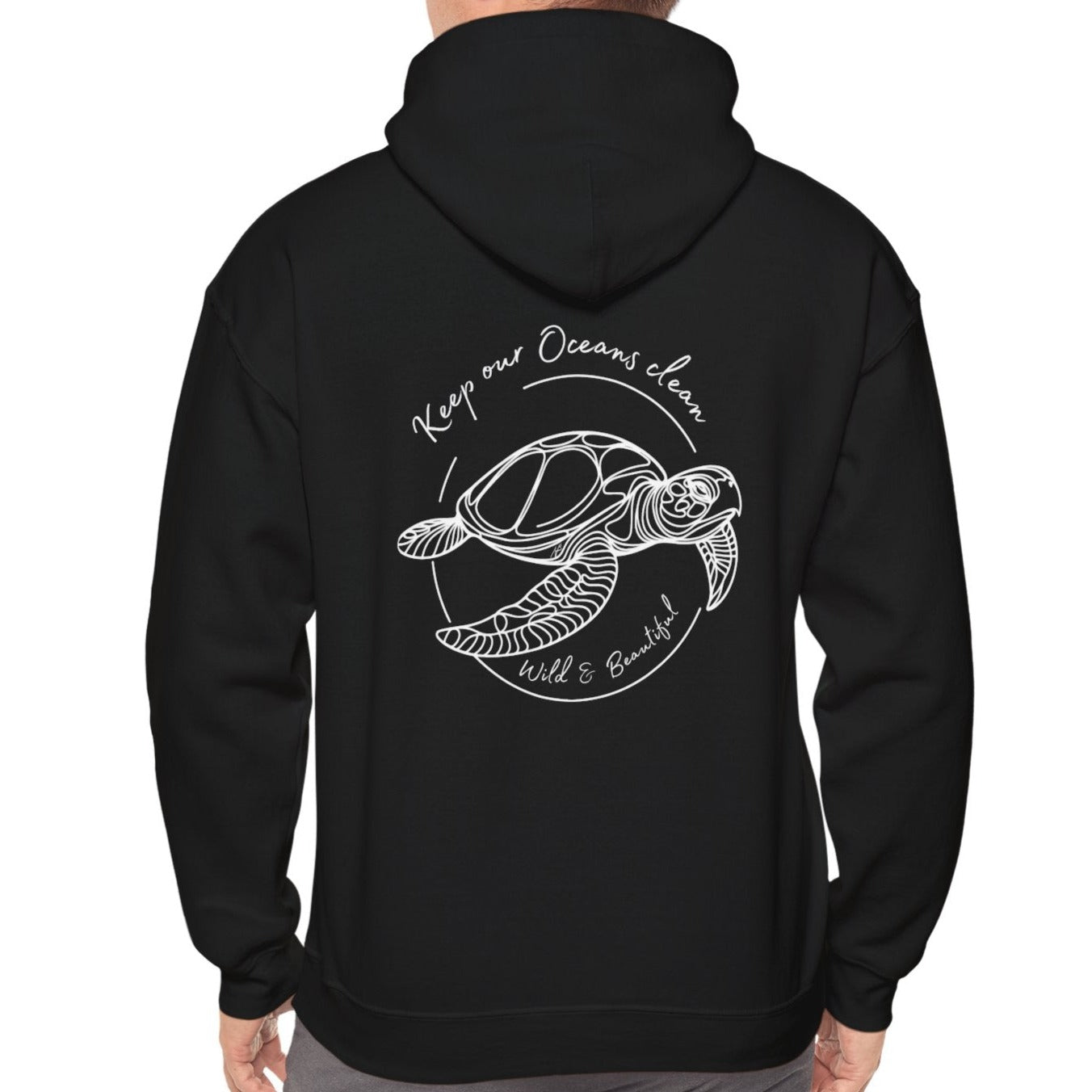 turtle hoodie black, mans blvck hooded sweatshirt, hawaiian motives