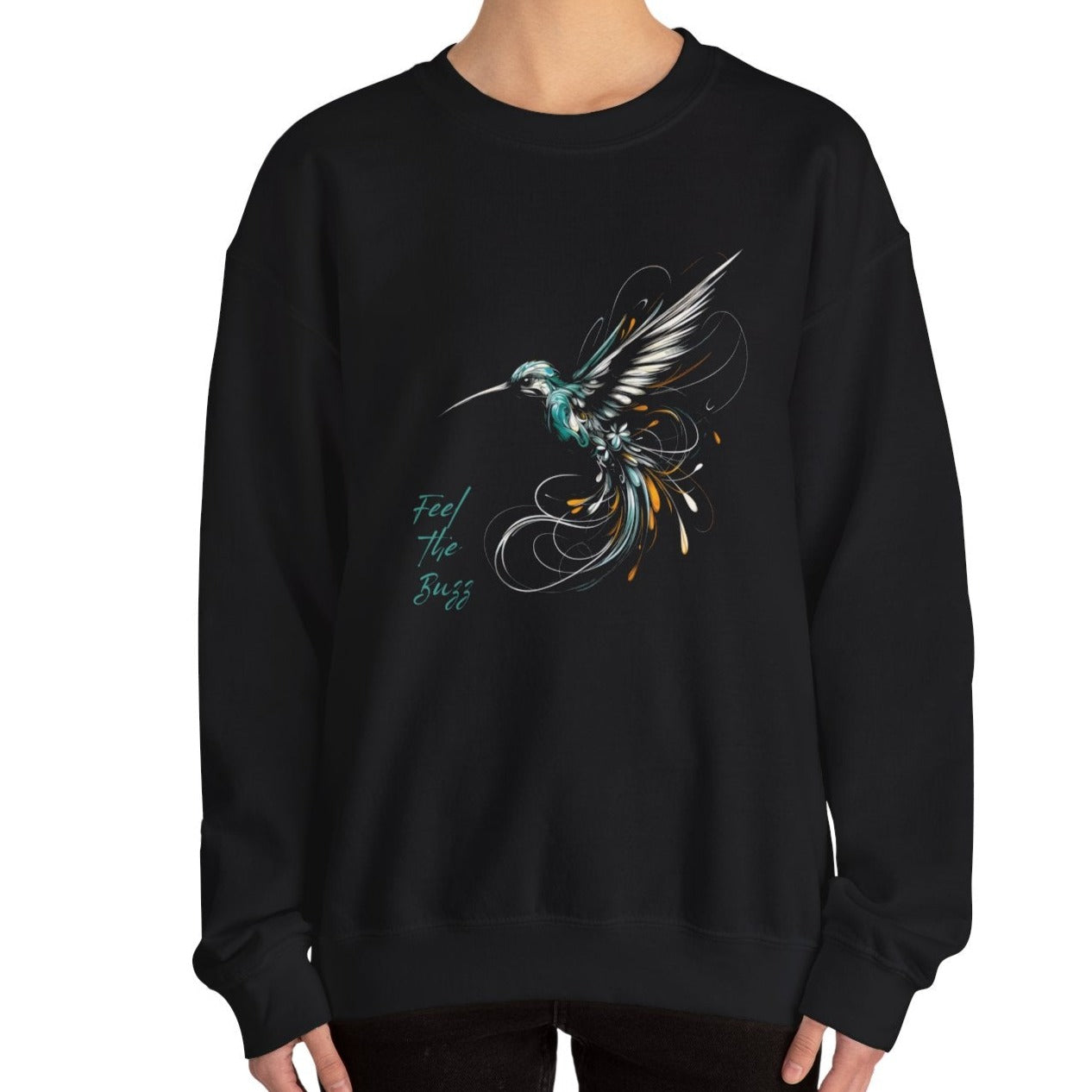 Feel the buzz, Hummingbird Unisex Crewneck Sweatshirt