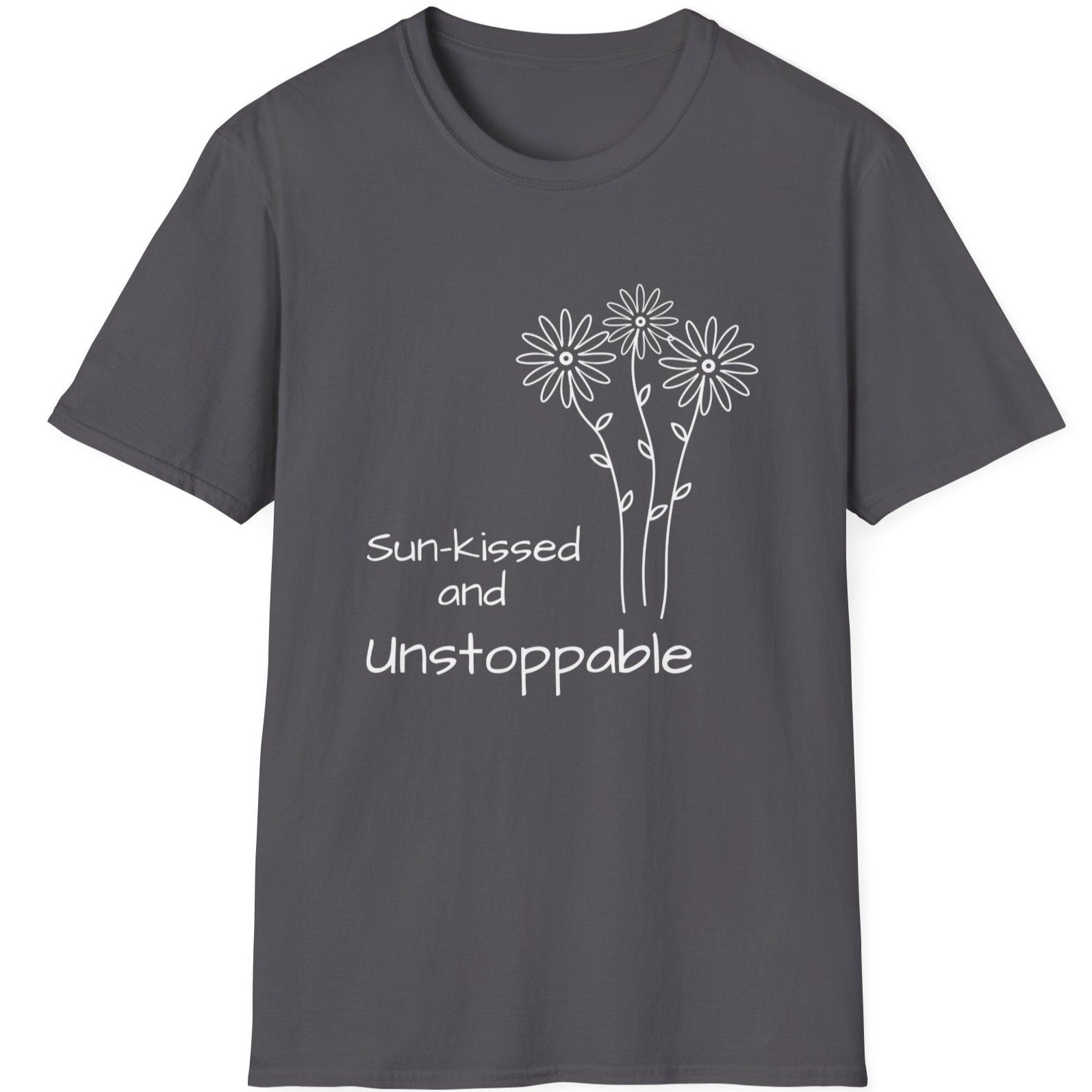 gray urban design t shirt, daisy design, present, gift