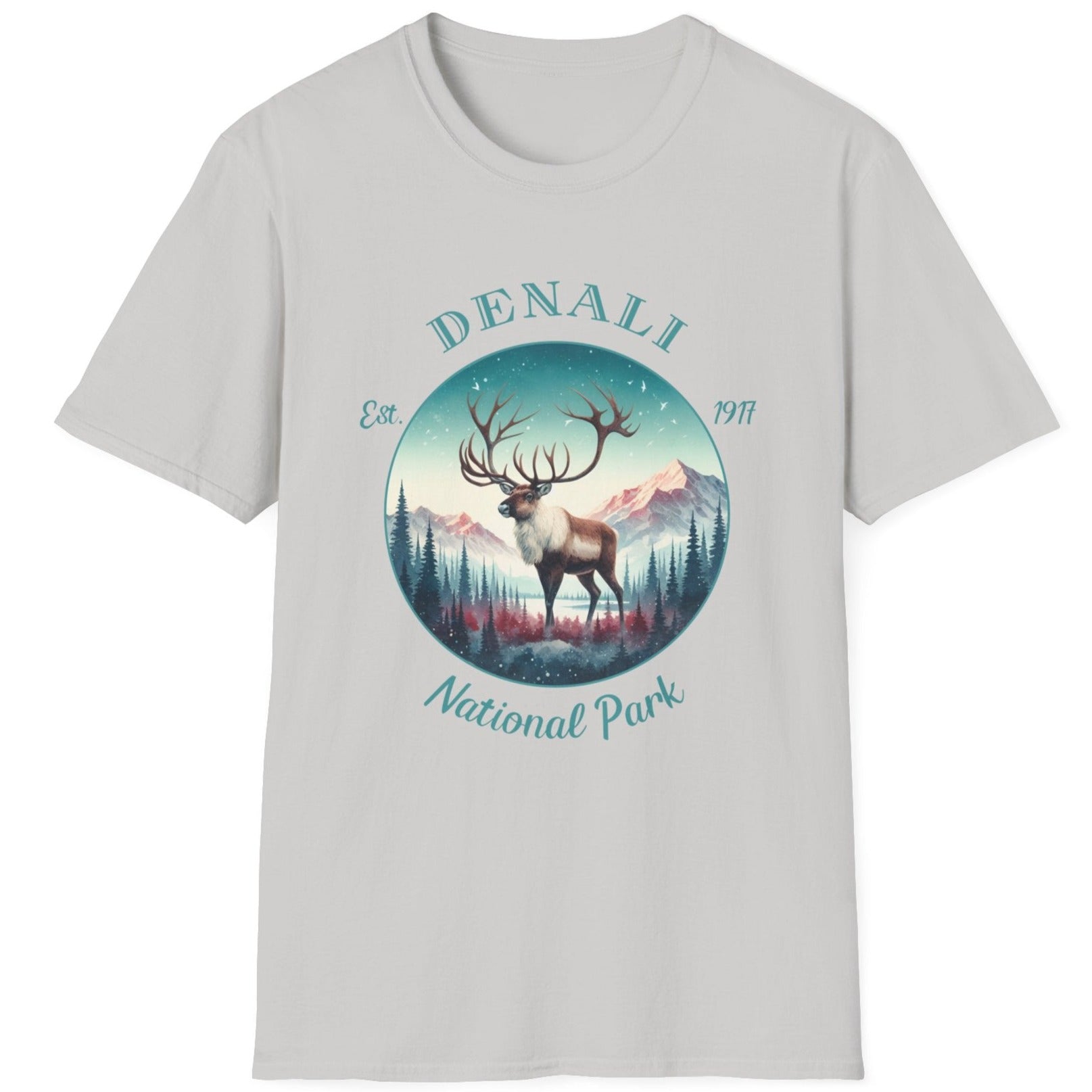 Denali national park usa  t-shirt nice gifts for loved ones, perfect for enthusiast hikers to explore us parks. Live wild, live free, live full life, ash grey t shirt