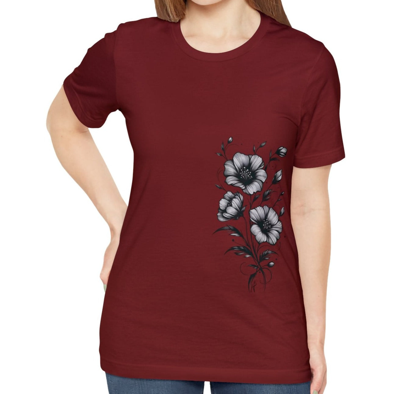 Flower Tee, design on side