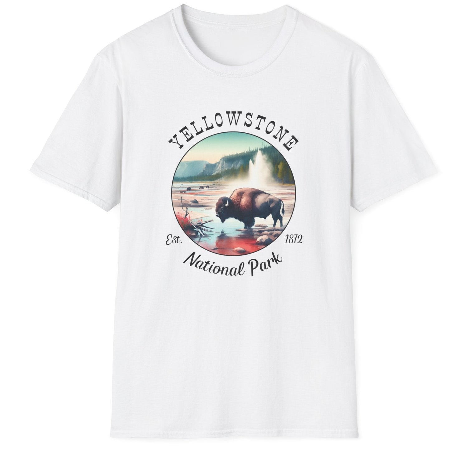 us yellowstone white t-shirt great gift for girlfriend, mindful present for husband emberking on his journey to us np, apparel for those who live wild life and love us national parks