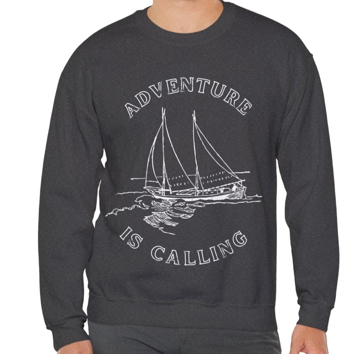 grey sweatshirt for men, cozy present for women on yacht trip